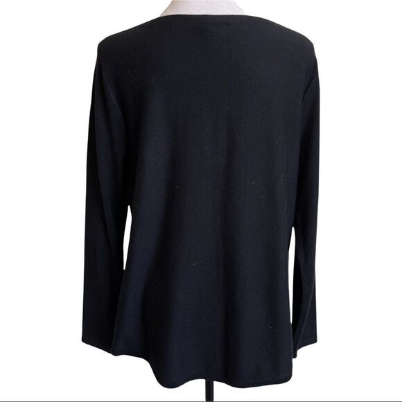 Chico's Black Boatneck Long Sleeve Sweater Size 8 - Picture 7 of 7
